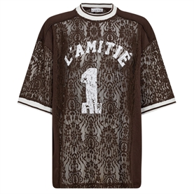  HAUTE L'AMITIE Lace Football Tee, Mocca